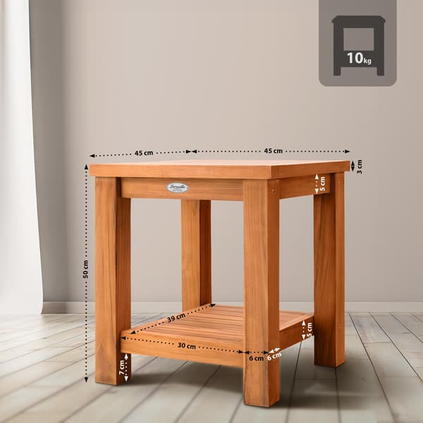 Teak sidobord - fast trä - väder -resistent hållbarhet för utomhusutrymmen