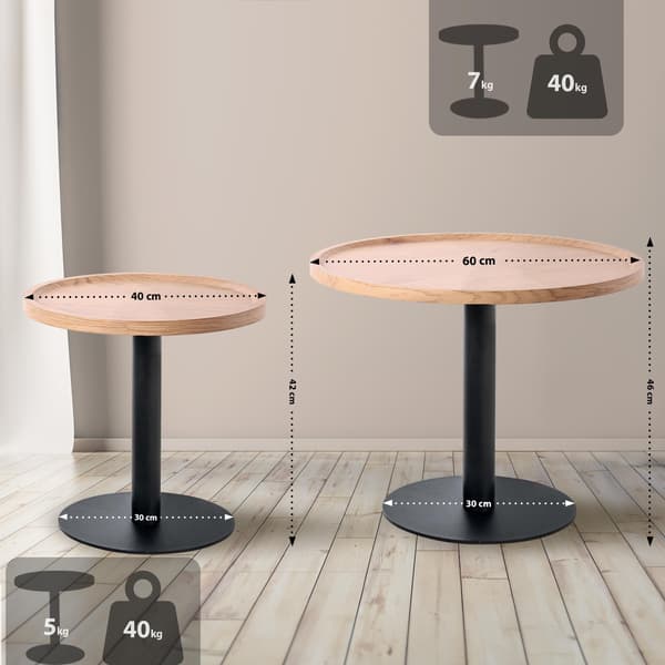 Uppsättning av 2 sidobord - kaffebord - Modern design, golvskyddare