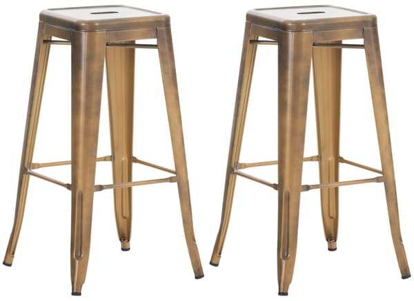 Uppsättning av 2 barstolar - Högpallar - Stackbar, Space -Saving Design | Färg: Svart