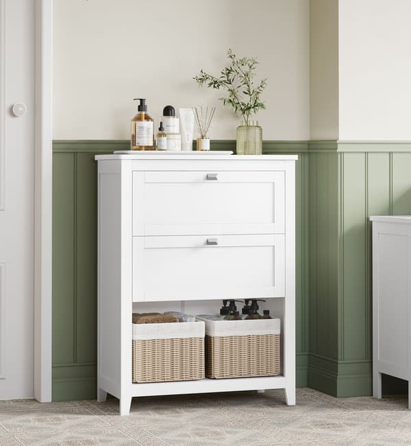 Förvaringsskåp för badrumsmöbler med justerbar layout - Molnvit - 60 x 30 x 90 cm