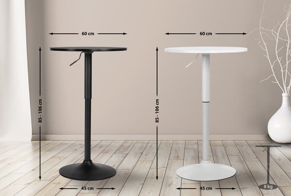 Rund stångbord - Hög tabell - Höjd justerbar och mångsidig