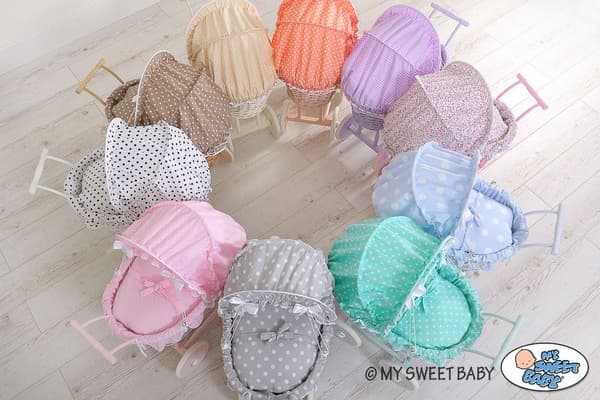 Wicker docka rätt - wicker barnvagn - handgjorda, ekovänliga beechhout -chassi