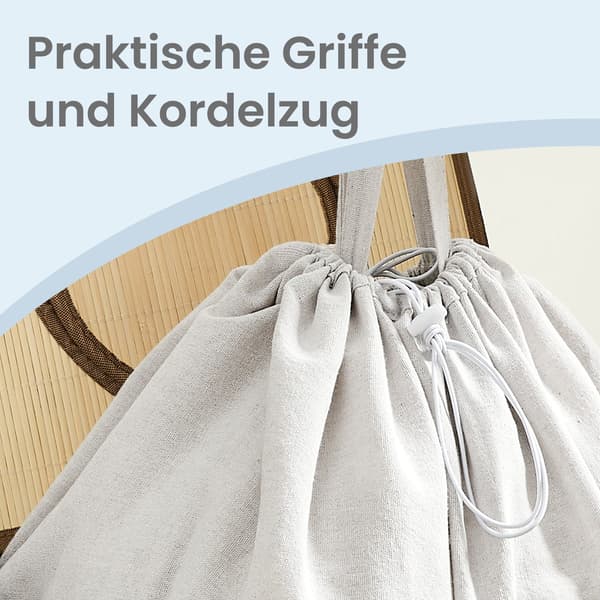 Pantflasksamlare 95 L av bambu | Beige | 40,5x40,5x61 cm