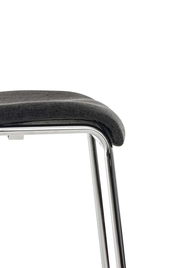 Barstol Modern stil - Pall - Stackbar, ergonomisk komfort | Färg: mörkgrå basfärg: krom