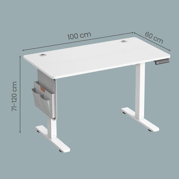 Höjdjusterbart skrivbord med minnesfunktion | Vit | 100x60x72-120 cm