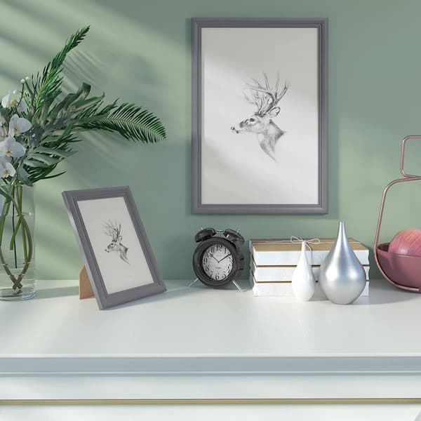 Fotoram i trä med glas, grå 20x30 cm