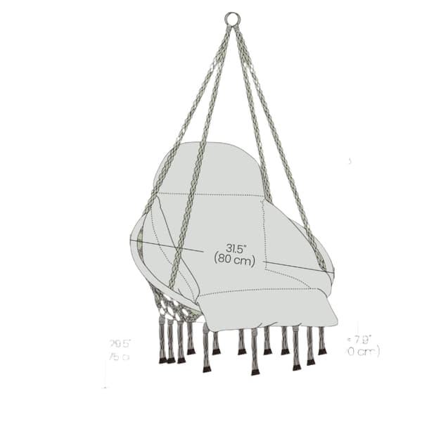 Hängstol - gungstol - robust sits - 120 kg - 113 x 76 x 57 cm - stål & polyester