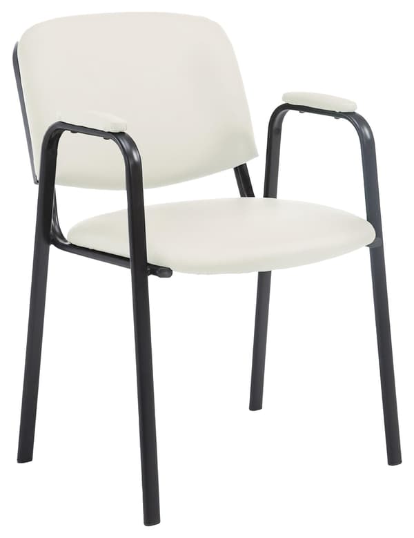 Konferensstol Artificial Leather - Stack Chair - Space -sparing och bekväm | Färg: grädde