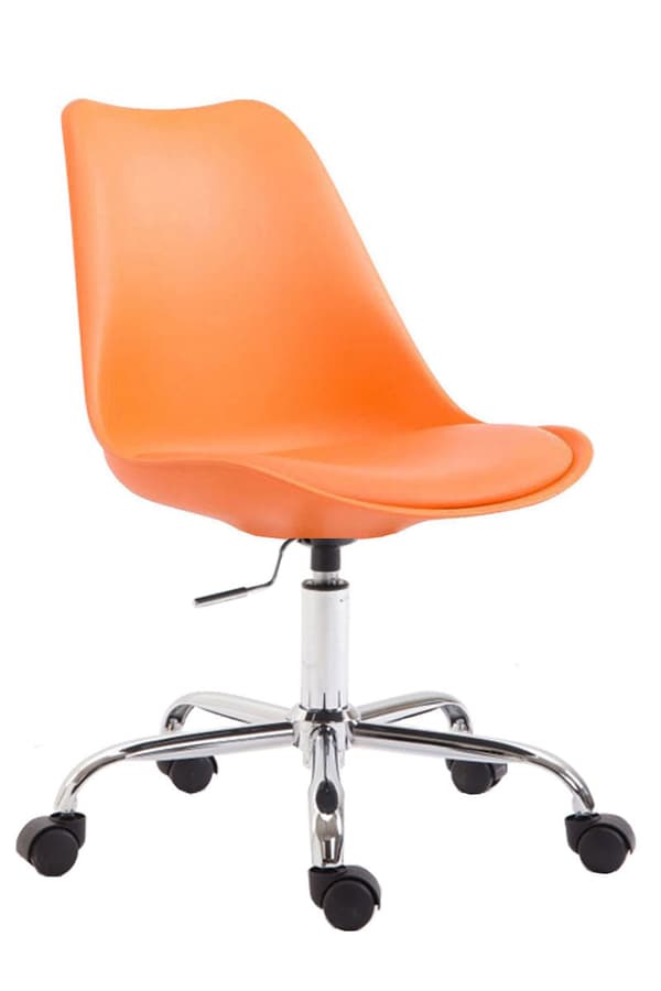Kontorstol Artificial Leather - Ergonomisk sitthöjd - Modern plastdesign | Färg: Orange