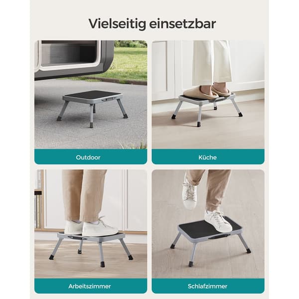 Hopfällbar stol i grått stål - strandstol - bärbar - robust - kompakt - 32 x 44 x 17,5 cm