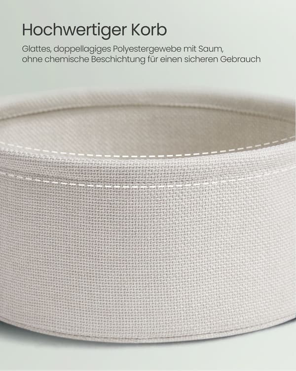 Sidobord 3-delat med tygkorg - spånskiva stål polyester - 45 cm
