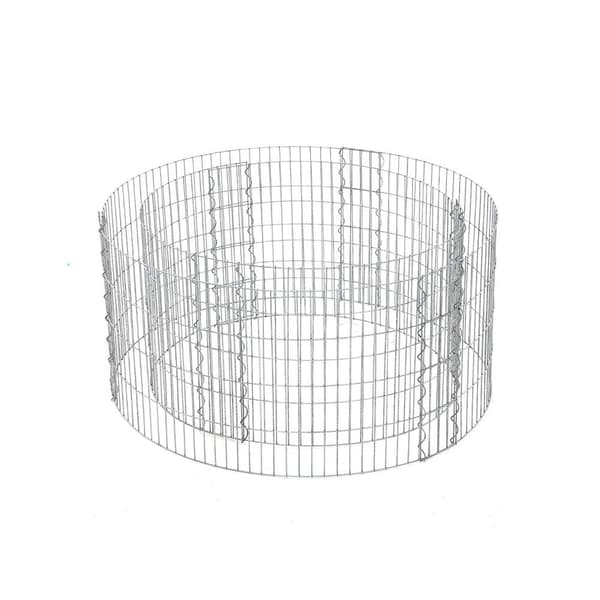Rund gabion - metallgaller - galvaniserat stål - silver - 90 cm