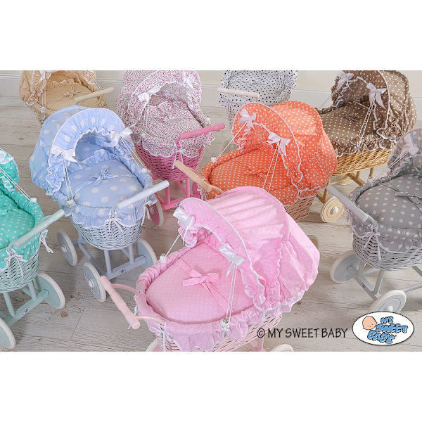 Natural Thatched Doll -Pram - Handmade Pram - Robust Beechhouten Chassis