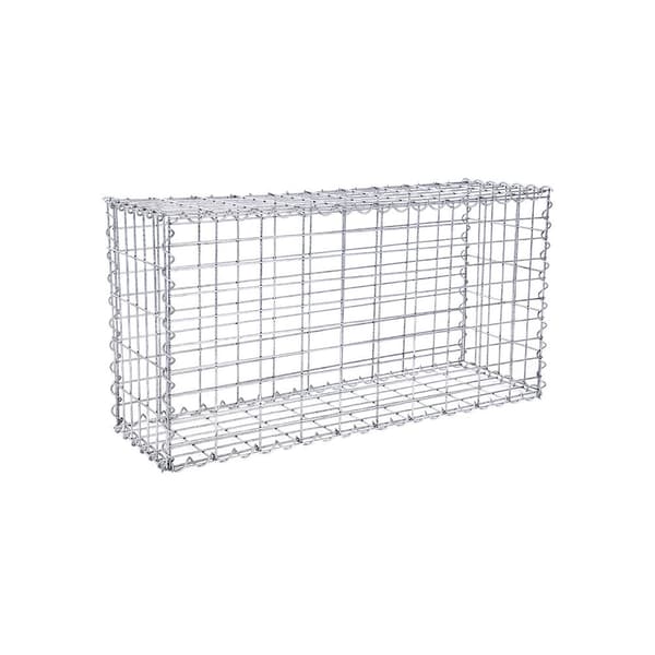 Stengabion - rektangulär gabionkorg - stödmur - silver - 100 x 50 x 30 cm