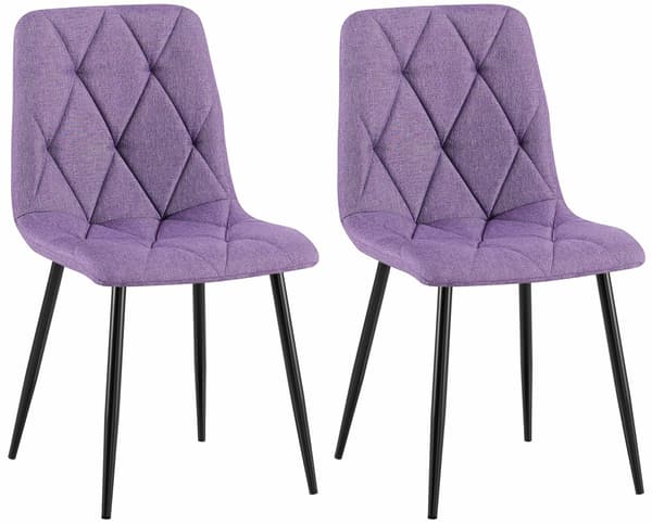 2 -deluppsättning av matsolstolar - Kökstolar - Elegant sammet, hög komfort