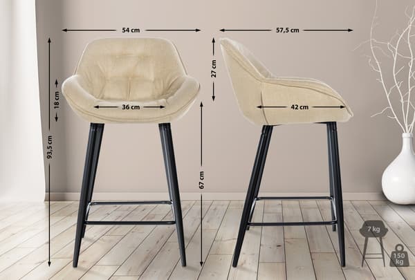 Modern Barstol - Hög pall - Bekväm säte, stabil metallram