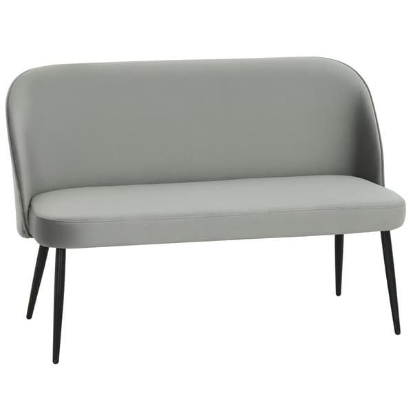 2-sits soffa grå - Modern soffa med sammetslook | Färg: Grå | Mått: 127x63x84,5 cm