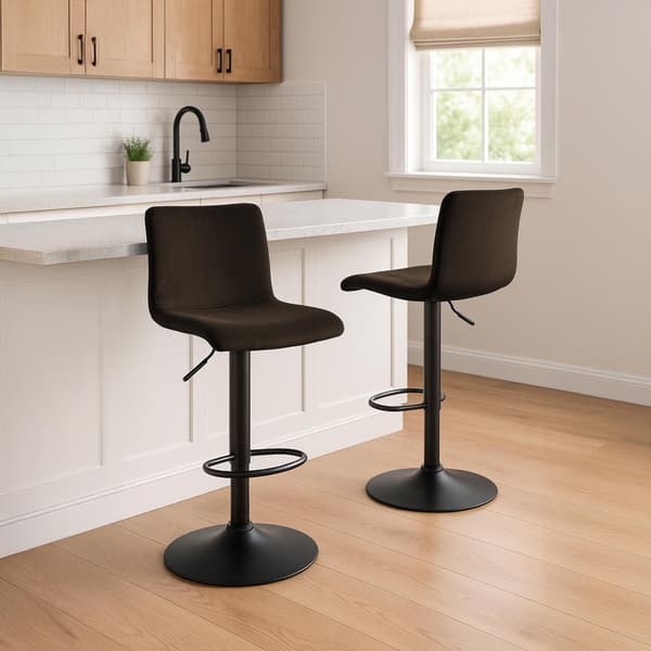Barstol sammet design - Modern look, hög sittande komfort och justerbar ram