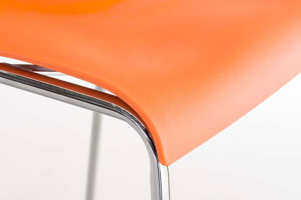 Modern Barstol - Chic Design - Bekväm ergonomisk sätesfärg: Orange | Basfärg: krom