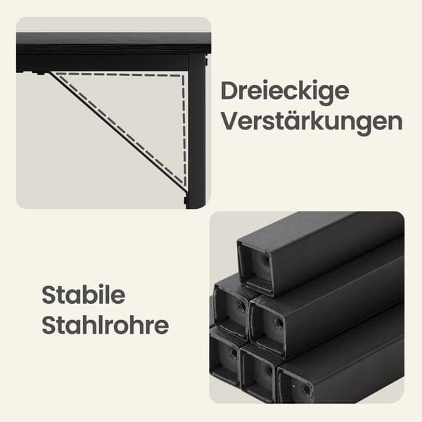 Skrivbord för sovrum och hemmakontor | Svart | 100x50x76 cm