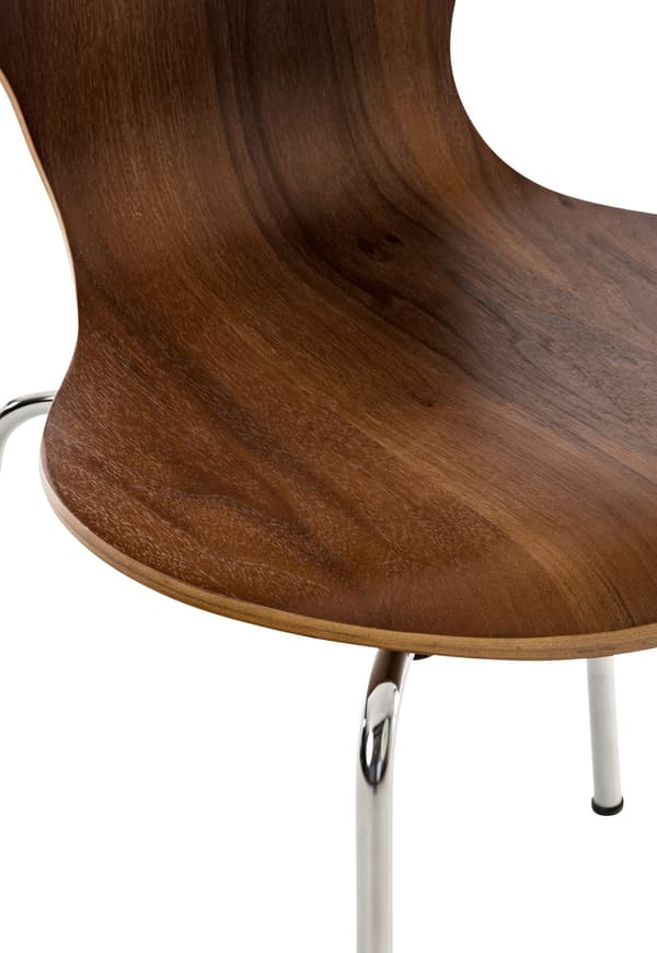 4x Ergonomic Stacking Chair - Besökstol - Space -Saving Design | Färg: Valnöt