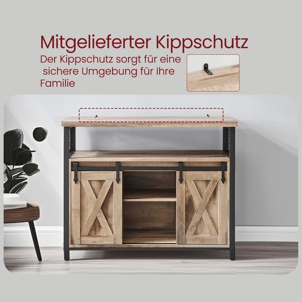 Skänk - Köksskåp - Förvaringsskåp - robust stålstomme - 33 x 100 x 80 cm