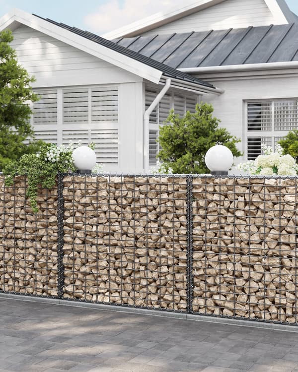 Gabion planter - stenkorg - galvaniserat stål - 100 x 90 x 30 cm - komplett set
