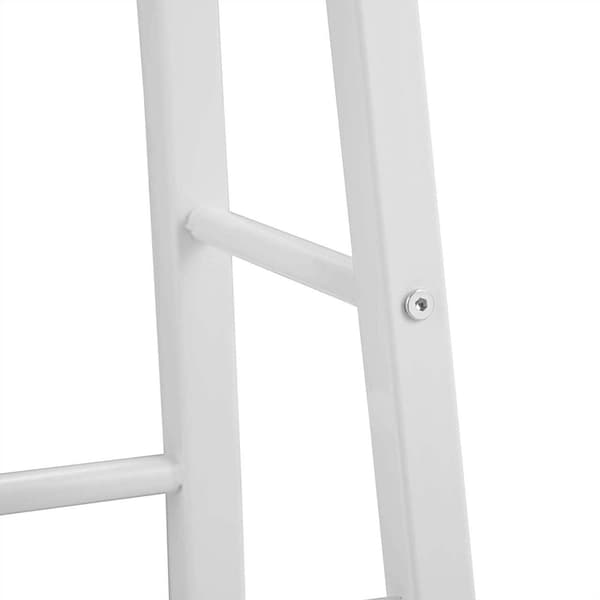 Set med 2 industribarstolar med träsits | Vit | 30x30x71 cm