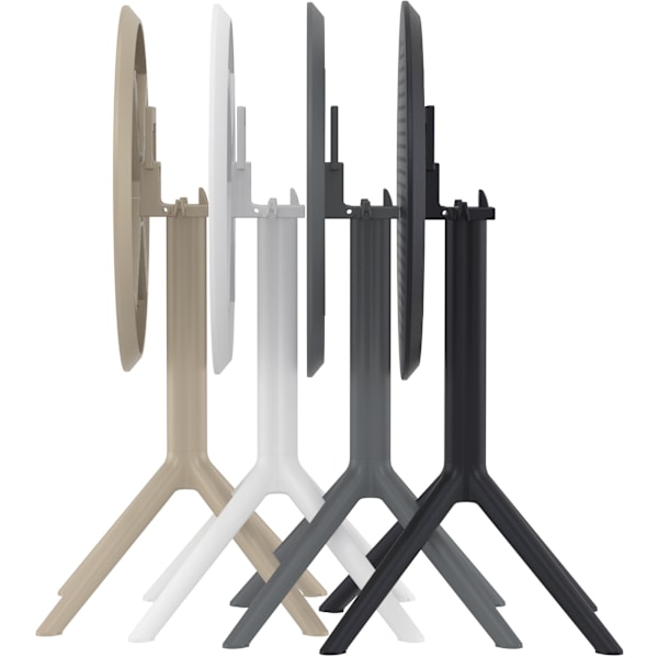 Rund vikbord taupe - vikbar bord - uv -resistent och väder -resistent
