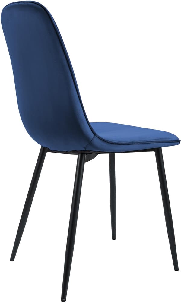 Mörkblå sammet matsalstol - Kökstol - Hög sittplatskomfort, robust ram