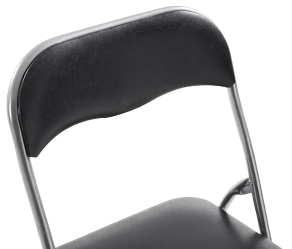 4 -deluppsättning av fällstol - Foldingstol - Underhåll - Vänlig design | Färg: Svart/silver
