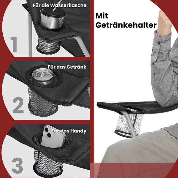 2-delat campingstolset - hopfällbara utomhusstolar - lättviktskomfort - 84 x 52 x 81 cm