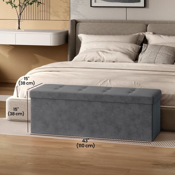Soffa med förvaringsutrymme | Skiffergrå | 110x38x38 cm