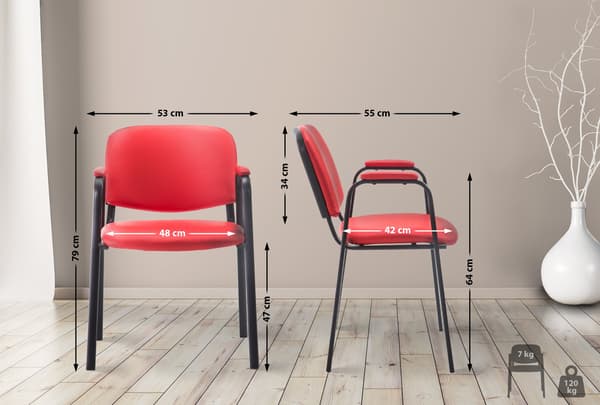 Konferensstol Artificial Leather - Stack Chair - Space -sparing och bekväm | Färg: Röd