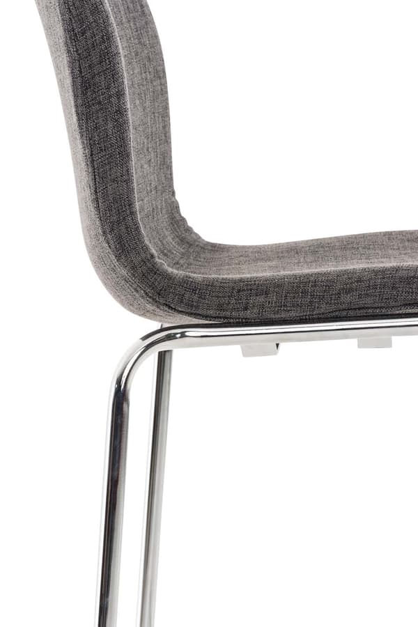 Barstol Modern stil - Pall - Stackbar, ergonomisk komfort | Färg: ljusgrå basfärg: krom