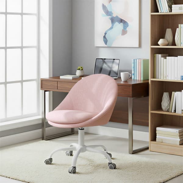 Vadderad sminkstol och kontorsstol | Rosa | 60x60x80-90 cm