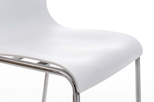 Modern Barstol - Chic Design - Bekväm ergonomisk sätesfärg: Vit | Basfärg: krom
