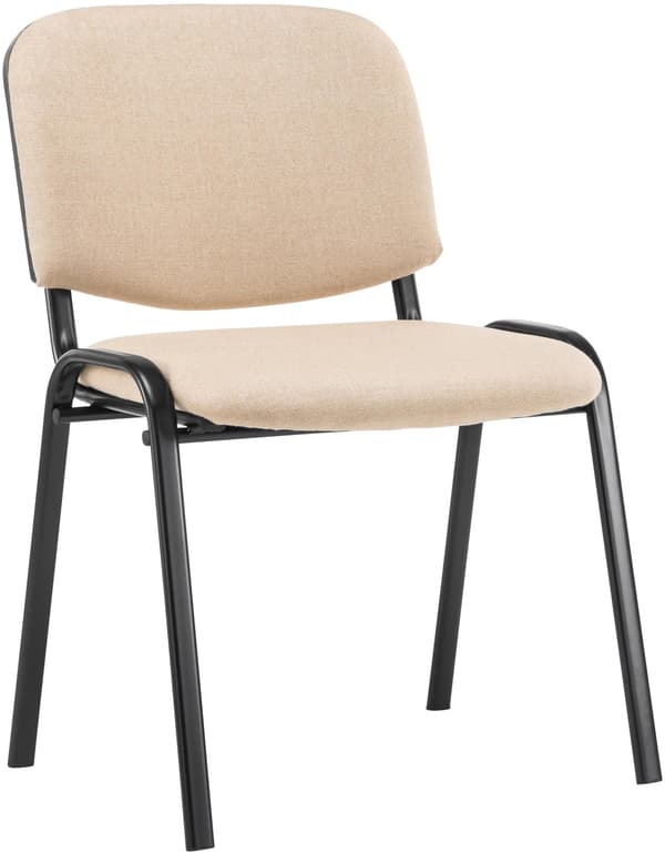 Stackstol - Konferensstol - Bekväm säte - Hållbart tyg - Black Metal Frame | Färg: blå