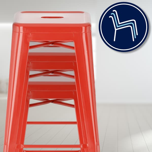 Barstol, avföring - Stapelbar design, Space -Saving - Modern Look Color: Red