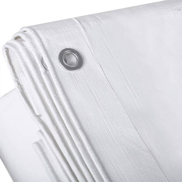 Vattentät presenning 280 g/m² med öglor | Vit | 2x3 m