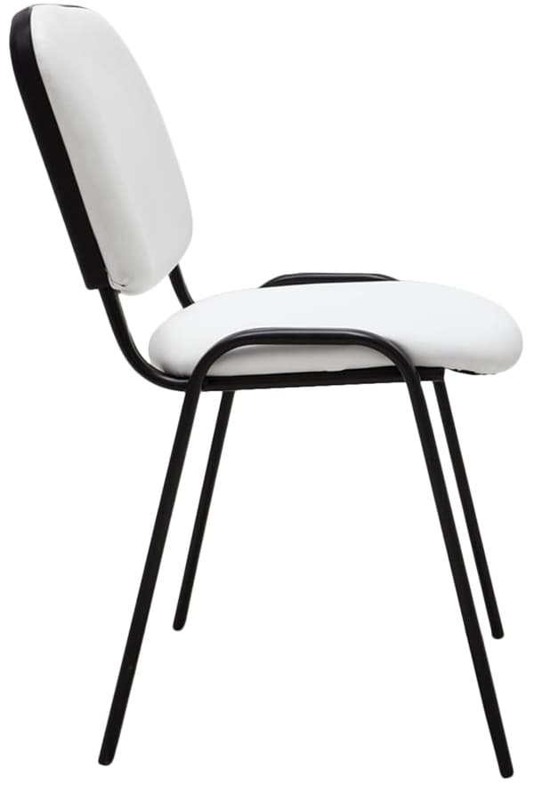 Stackstol Artificial Leather - Mötesstol - Bekväm sittkomfort, stapelbar | Färg: Vit