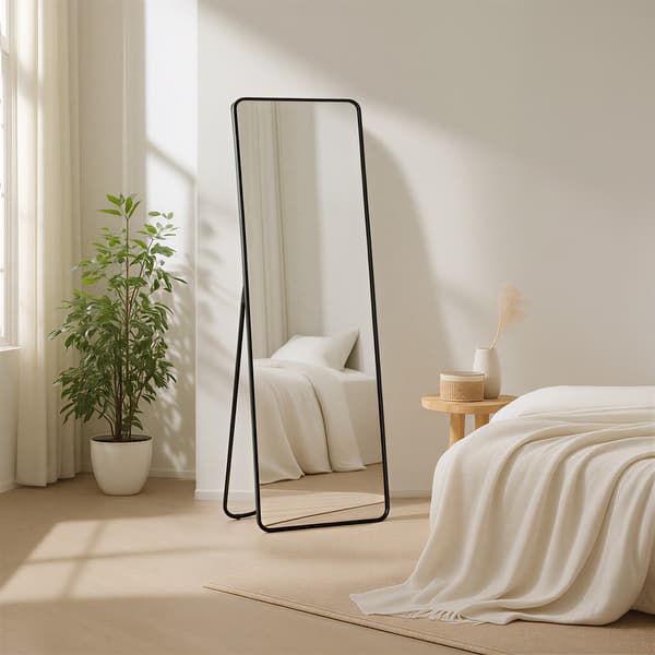 Rektangulär spegel med aluminiumram | Ljus guld | 150x40 cm