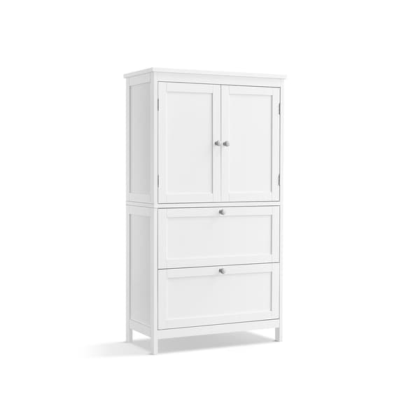Vitt badrumsskåp - förvaring - MDF - 30 x 60 x 110 cm