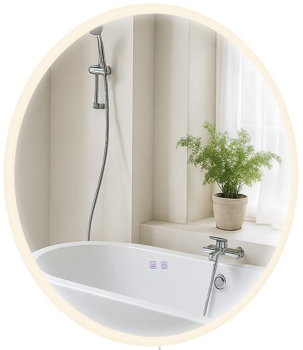 Rund LED -badrumsspegel - Wall Mirror - Anti -Condens Function, Perfect Clear View