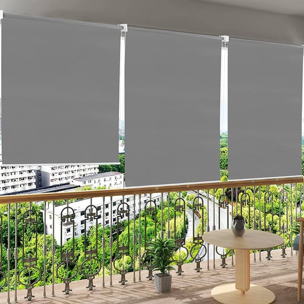 Vertikal utomhusmarkis för balkong | Mörkgrå | 100x240 cm
