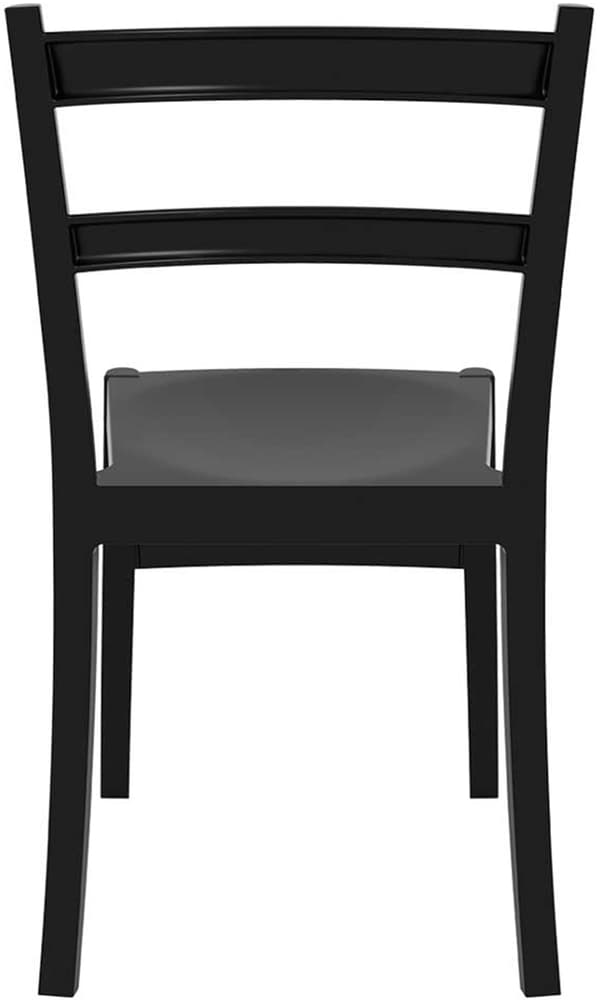 Stackbar trädgårdsstol - balkongstol - UV -resistent plast | Färg: Svart