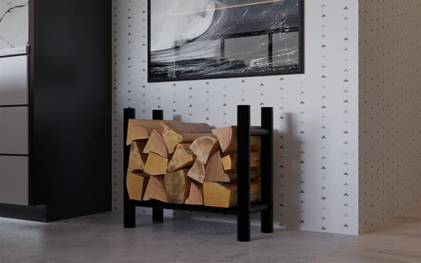 Black Round Wood Storage - Vedtrek - Stylish & Sustainable Storage Solution