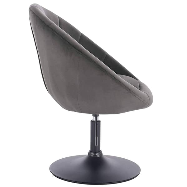 Justerbar barstol med armstöd, sammet | Mörkgrå | 46x44x81-93 cm