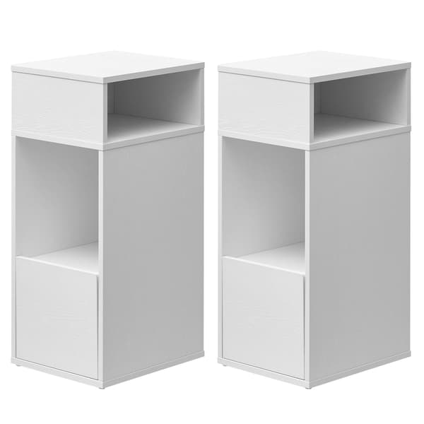 Set med 2 smala sängbord | Snövit | 25x30x59,4 cm