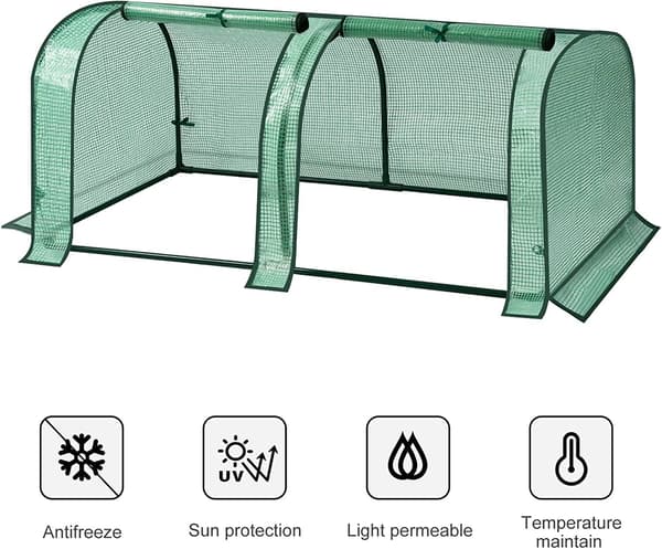 Halvtransparent PE-foliefodral | Grön | 130x60x50 cm